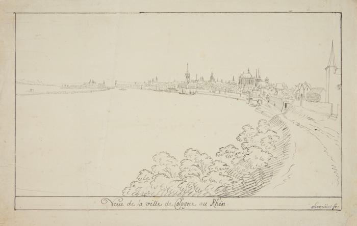 Köln. Veue de la ville de Cologne au Rhin, Gesamtansicht von Norden, mit Deutz