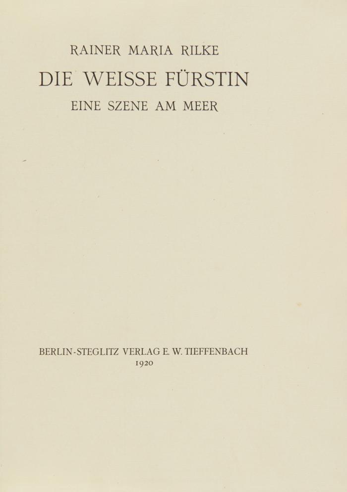Die weiße Fürstin. Eine Szene am Meer.