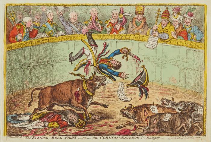The Spanish Bull-Fight, - or - the Corsican Matador in Danger.