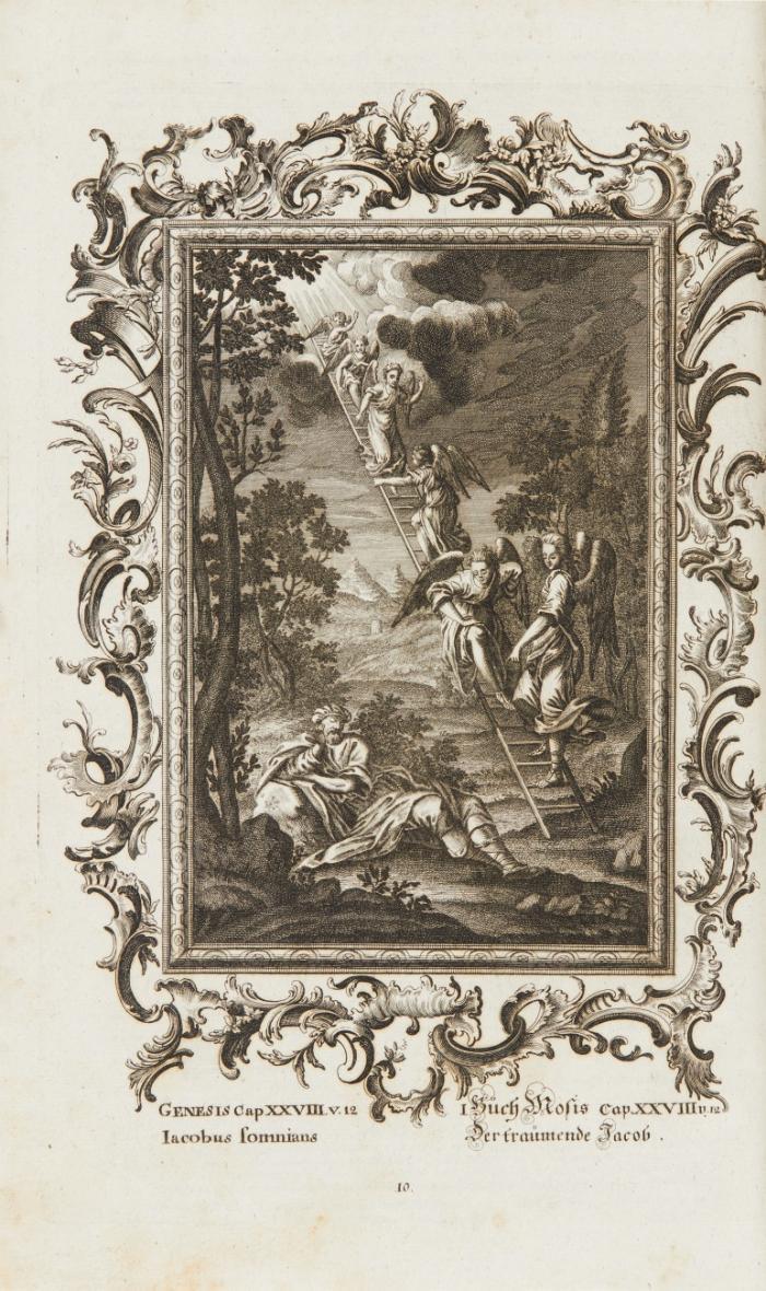 Biblia latino-germanica. - Biblia sacra Vulgatae editionis ... A theologis monasterii ... Ettenheim-Münster ordinis S. Benedicti, sub directione P. Germani Cartier ... in quatuor tomos distincta. Editio secunda. 4 Tle. in 2 Bden.