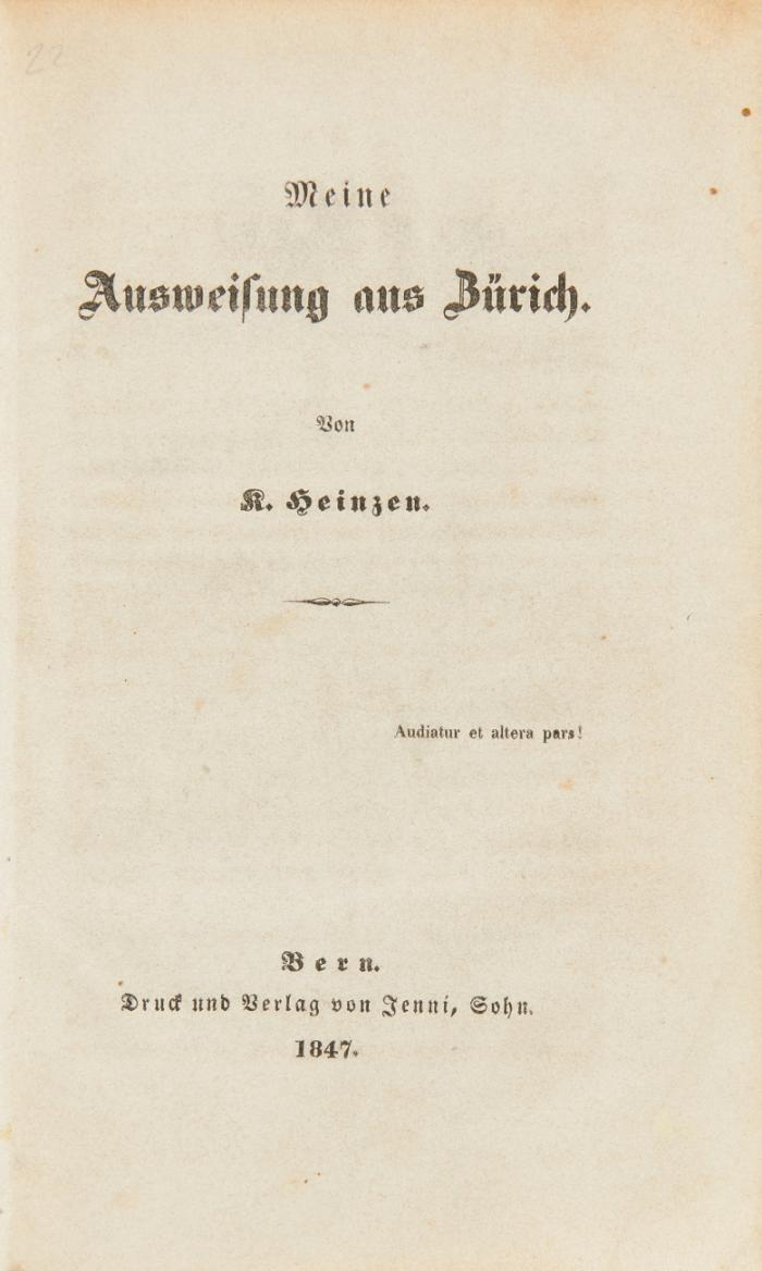 Meine Ausweisung aus Zürich.