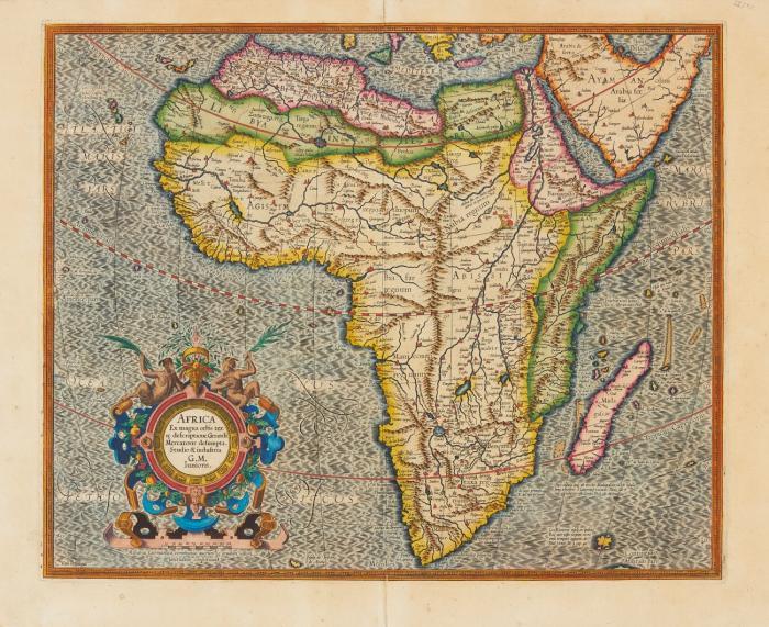 Afrika. Africa, Ex magna orbis terre descriptione Gerardi Mercatoris desumpta, Studio & industria G.M. Iunioris.
