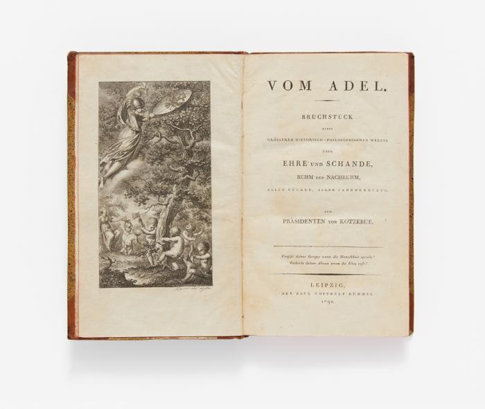 Vom Adel. Bruchstück eines größeren historisch-philosophischen Werkes über Ehre und Schande, Ruhm und Nachruhm, aller Völker, aller Jahrhunderte.