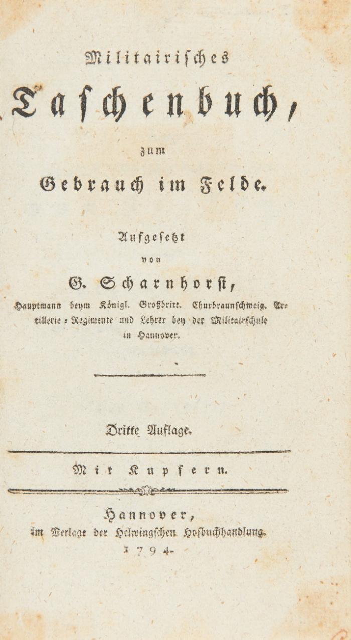 Militairisches Taschenbuch, zum Gebrauch im Felde.