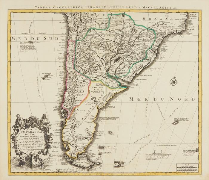 Südamerika. Carte du Paraguay, du Chili, du Detroit de Magellan &c., die Südhälfte Südamerikas.