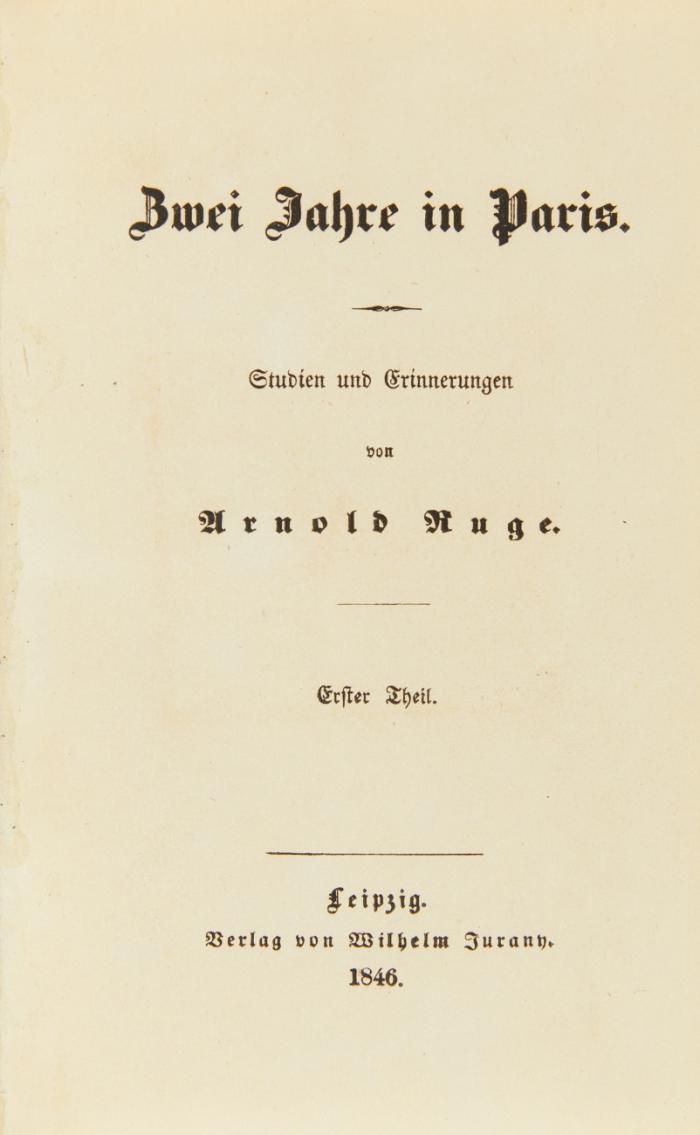 Zwei Jahre in Paris. Studien und Erinnerungen. 2 Bde. + Beilage