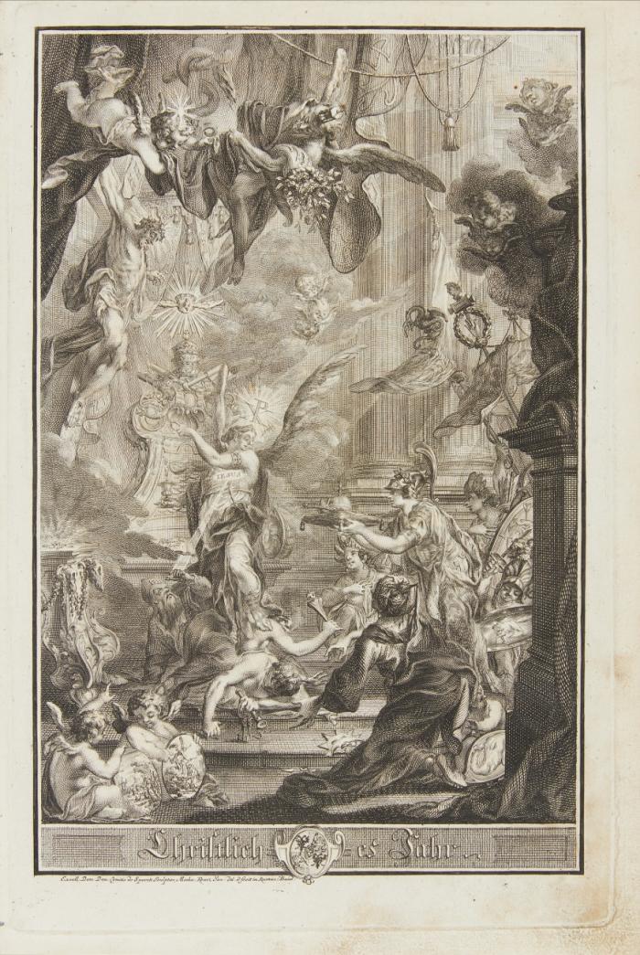 Das Christliche Jahr, oder die Episteln und Evangelien, auf die Sonn-, Gemeine-, Ferial- und Fest-Täge des gantzen Jahrs, sambt dererselben Auslegung ... Aus der Frantzösischen in die Teutsche Sprach übersetzt, und durchgehends mit Kupffern gezieret ... Vermehret und verbessert, das andertemahl an Tag gegeben. 11 Teile in 2 Bänden.