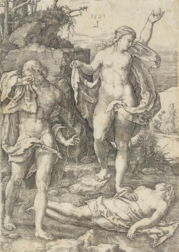 Adam und Eva beweinen den toten Abel.