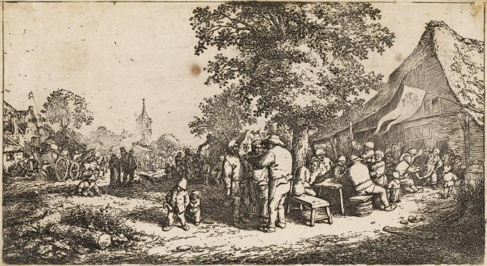 Adriaen van Ostade. Das Fest unter dem großen Baum. Radierung. H. 48.