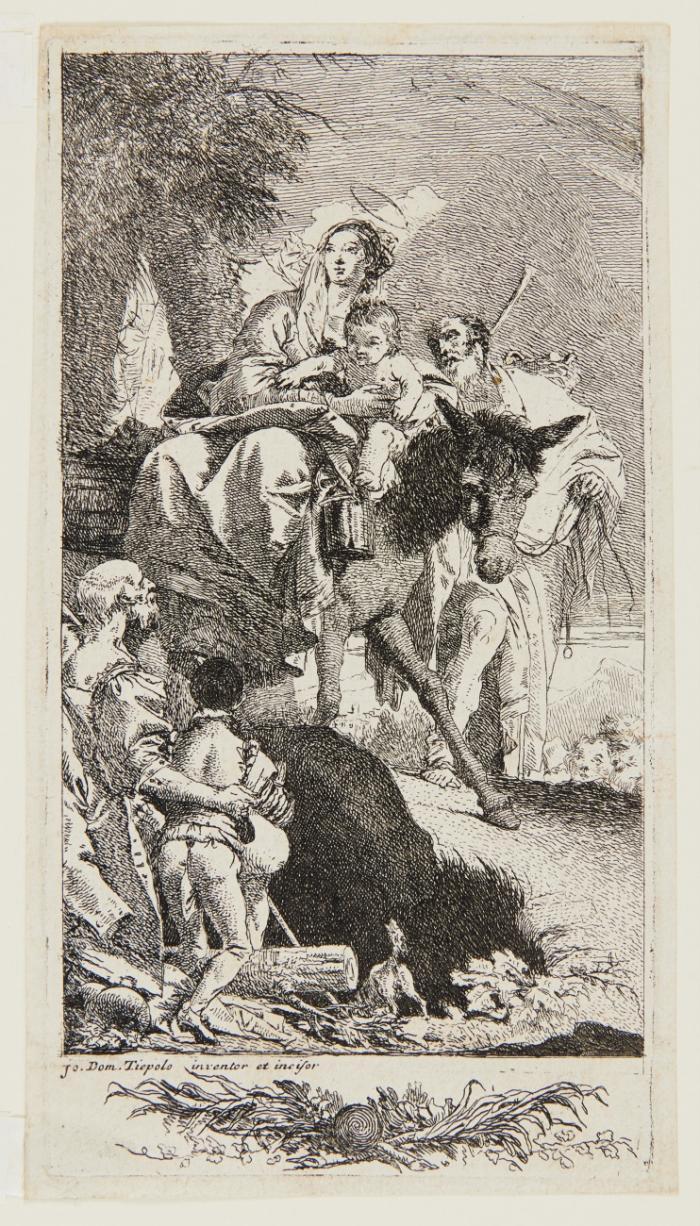 Die Heilige Familie mit dem Bettler und seinem Sohn (Aus: Zwei Episoden aus der Flucht nach Ägypten).