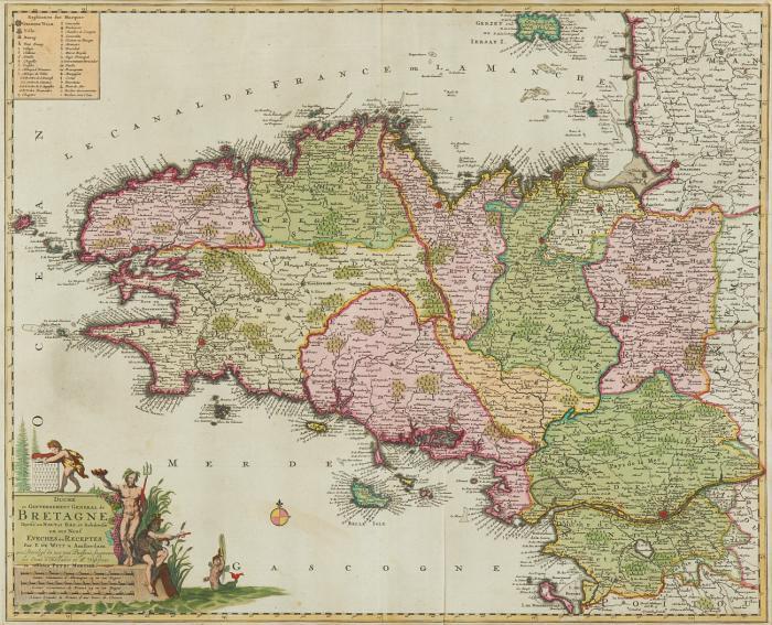 Frankreich / Bretagne. -  Duché et Gouvernement General de Bretagne divisé en Haut et Bas.