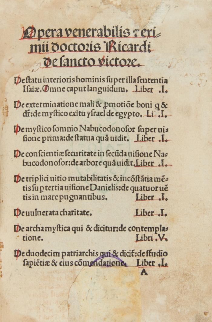 Opera venerabilis b & eximii doctoris Ricardi de sancto victore.