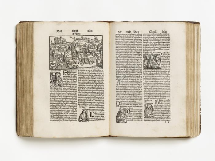 Das bu(o)ch der Croniken vnnd geschichten mit figuren vnd pildnußsen von Anbeginn der welt biß auff dise vnsere Zeyt. [Aus dem Latein. von Georg Alt).