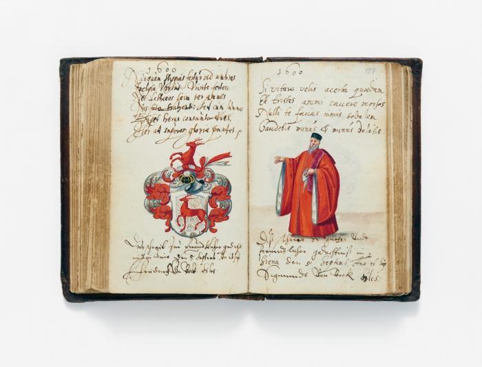 Stammbuch des Studenten Caspar Haberkorn aus Ortenberg (Wetterau). Tübingen, Zürich, Nancy, Paris, Padua, Siena, Florenz, Orleans u.a., 1594-1604.