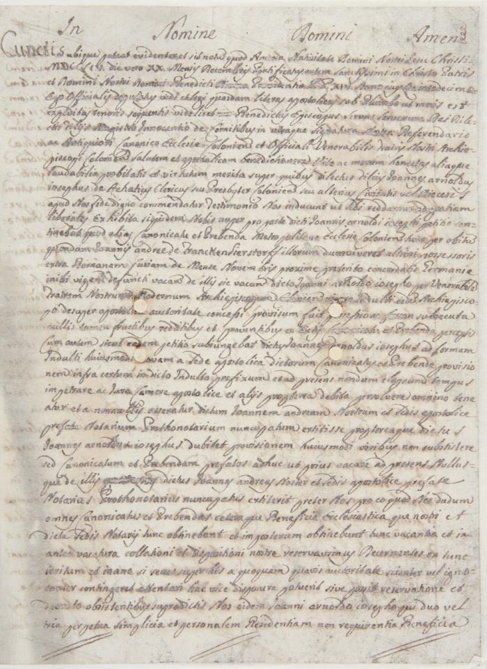 Schriftstück in seinem Namen,