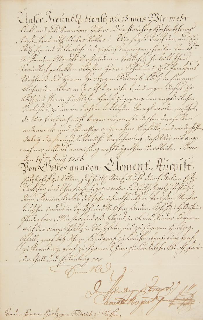 Brief mit U. und e. Grußformel;
