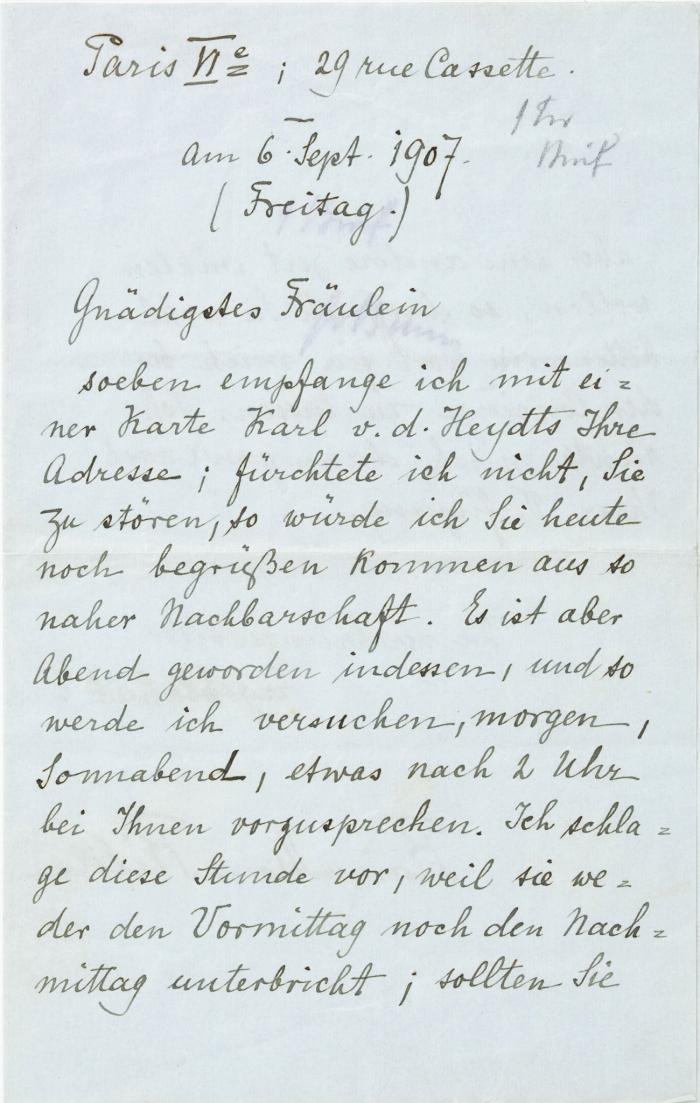 Briefe an die Malerin Edith von Bonin (1875-1970).