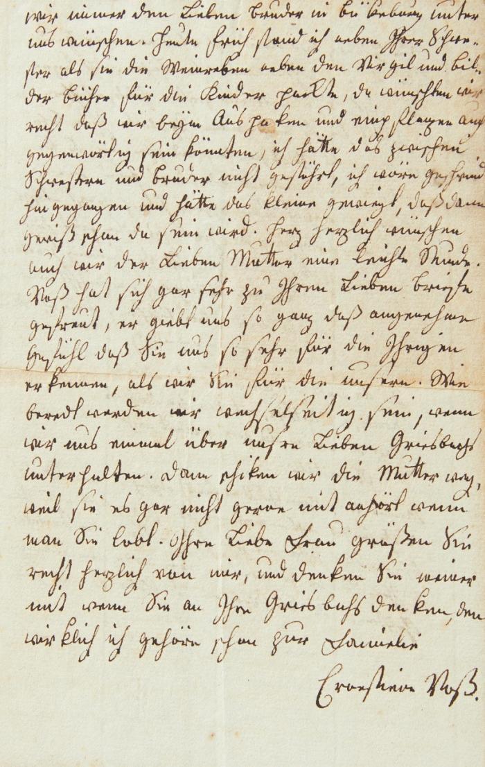 E. Brief m. U. von Ernestine mit e. Nachschrift m. U. von Joh. Heinrich Voß;