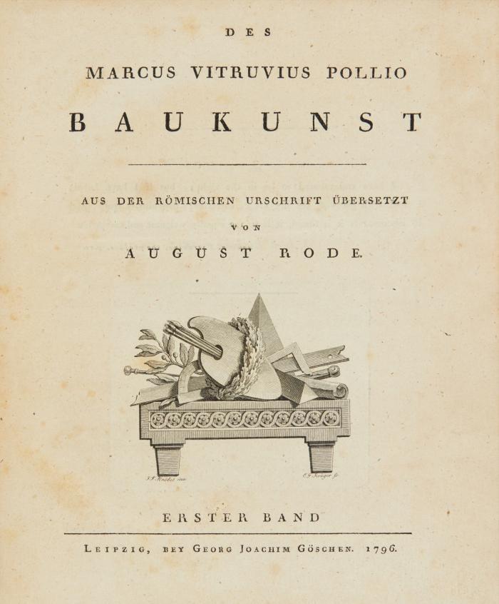 Baukunst. Aus der römischen Urschrift übersetzt von August Rode. 2 Bde.