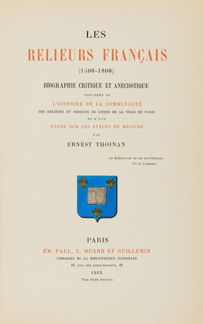 Les relieurs français (1500-1800).