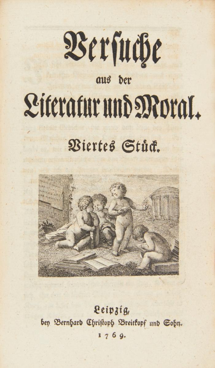 Versuche aus der Literatur und Moral. Erstes (-viertes) Stück (alles Erschienene).