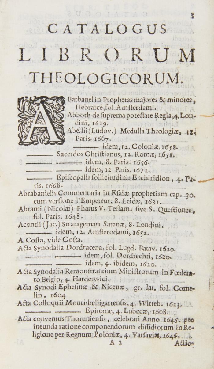 Catalogus librorum qui in bibliopolio Danielis Elsevirii venales extant. 7 Tle. in 1 Bd.