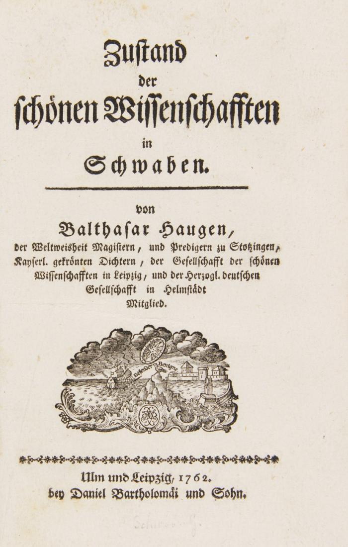 Zustand der schönen Wissenschaften in Schwaben.