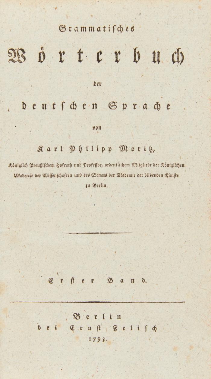 Grammatisches Wörterbuch der deutschen Sprache. Erster-dritter Band (von 4).