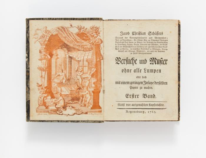 Versuche und Muster ohne alle Lumpen oder doch mit einem geringen Zusatze derselben Papier zu machen. 2 in einem Band.