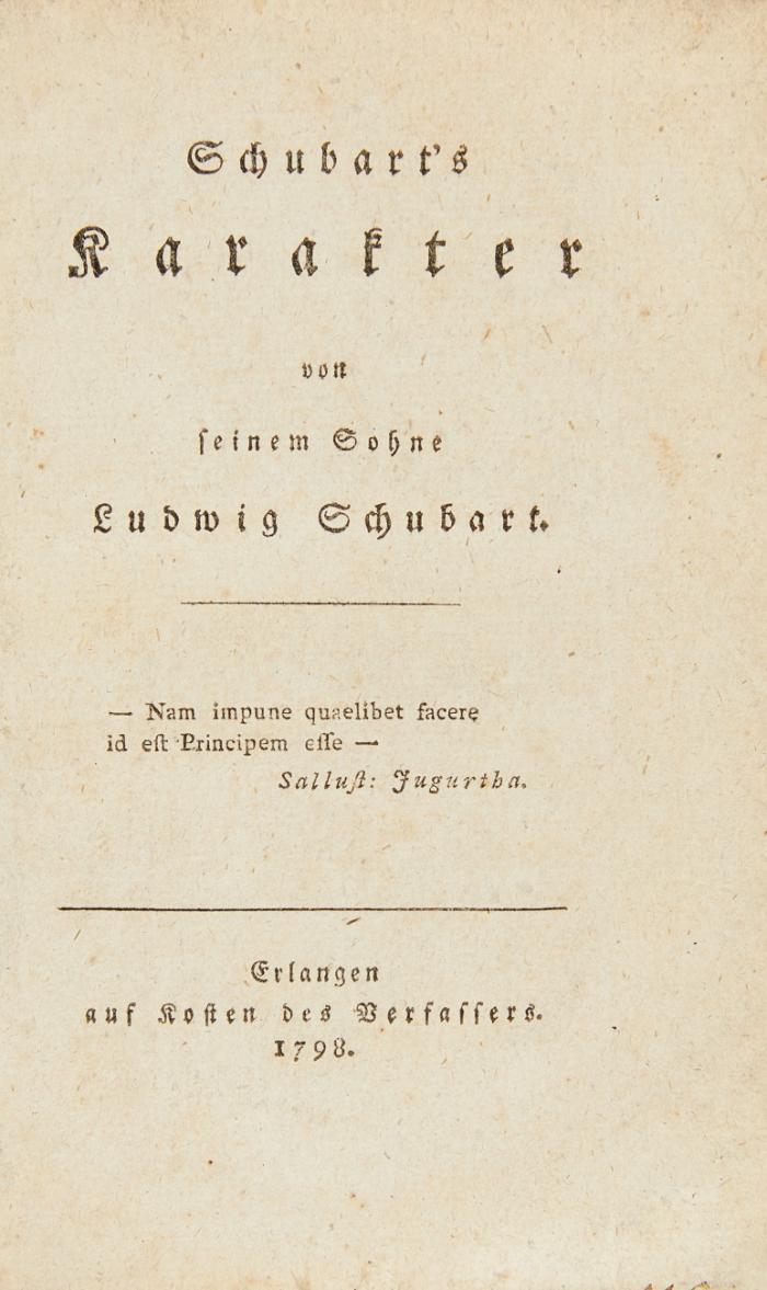 Schubart's Karakter von seinem Sohne.