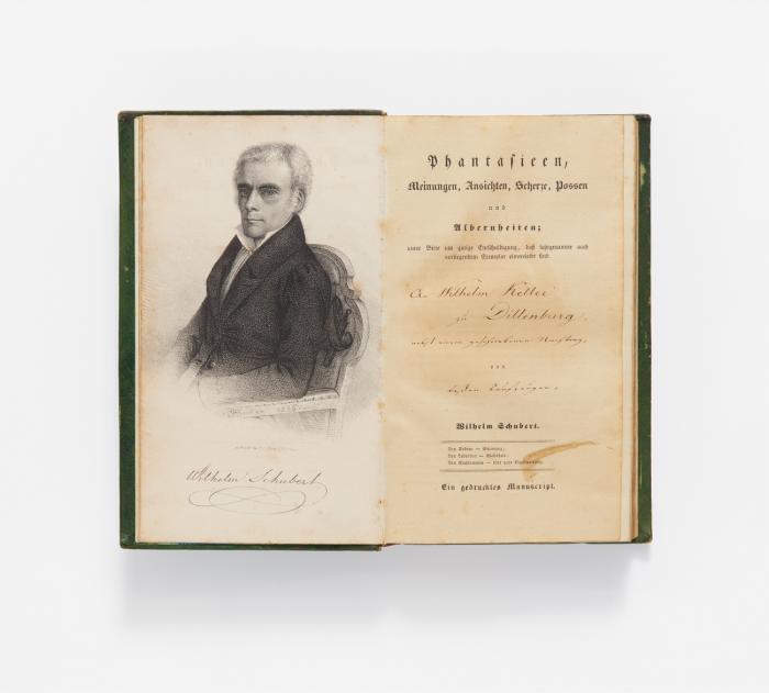 Phantasieen, Meinungen, Ansichten, Scherze, Possen und Albernheiten; unter Bitte um gütige Entschuldigung, daß letztgenannte auch vorliegendem Exemplar einverleibt sind. Ein gedrucktes Manuscript.