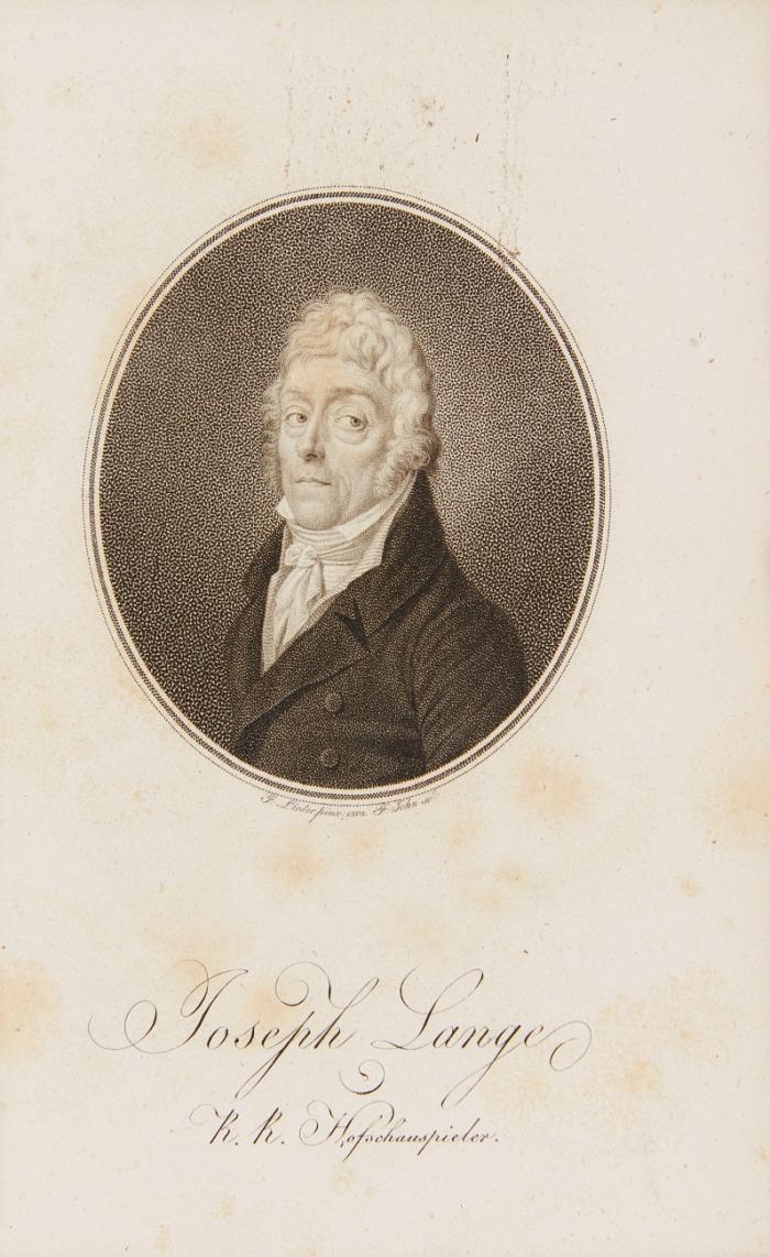 Biographie des Joseph Lange K. K. Hofschauspielers.