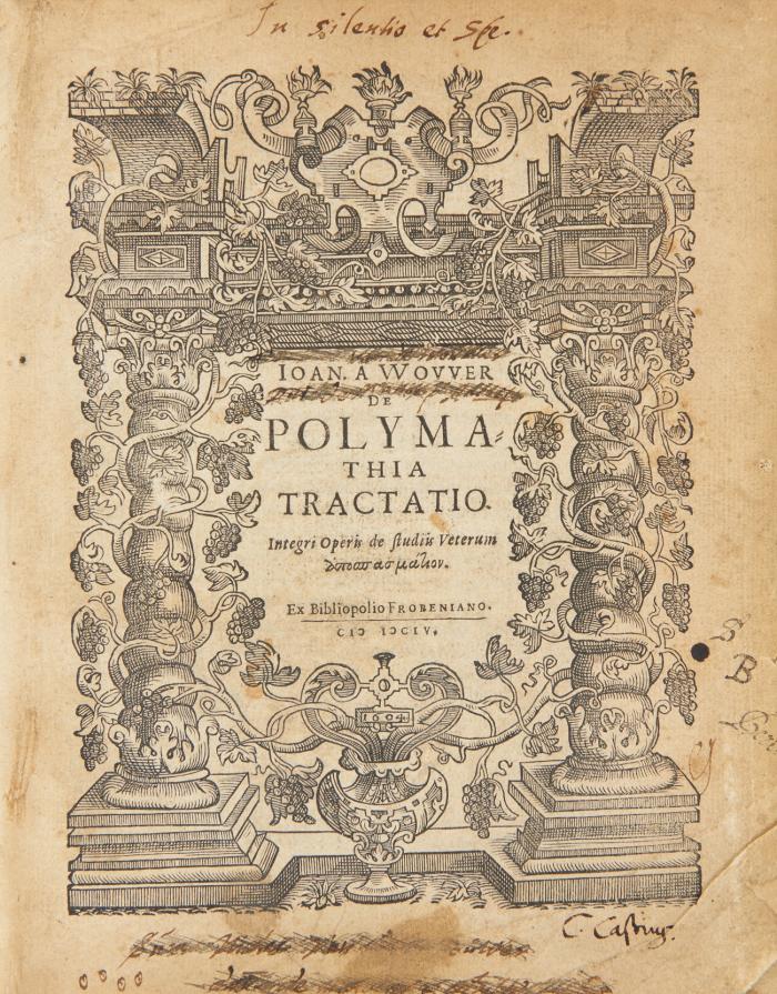 Polymathia tractatio. Integri operis de studiis veterum.