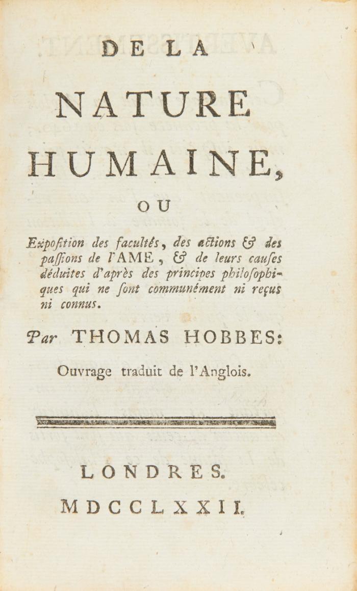 De la Nature humaine, ou exposition des facultés, des actions & des passions de l'ame ...