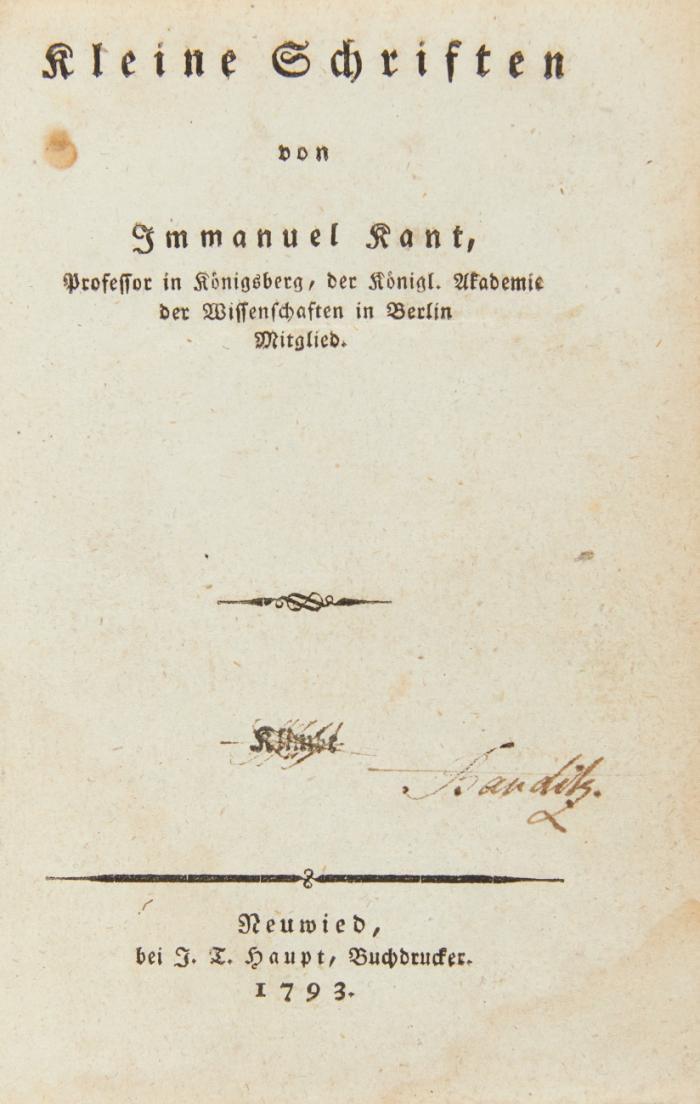Kleine Schriften.