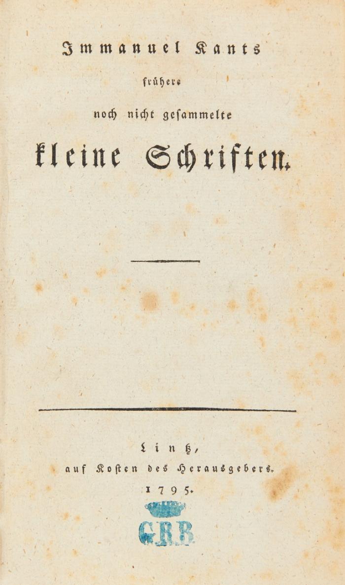 Frühere noch nicht gesammelte kleine Schriften.