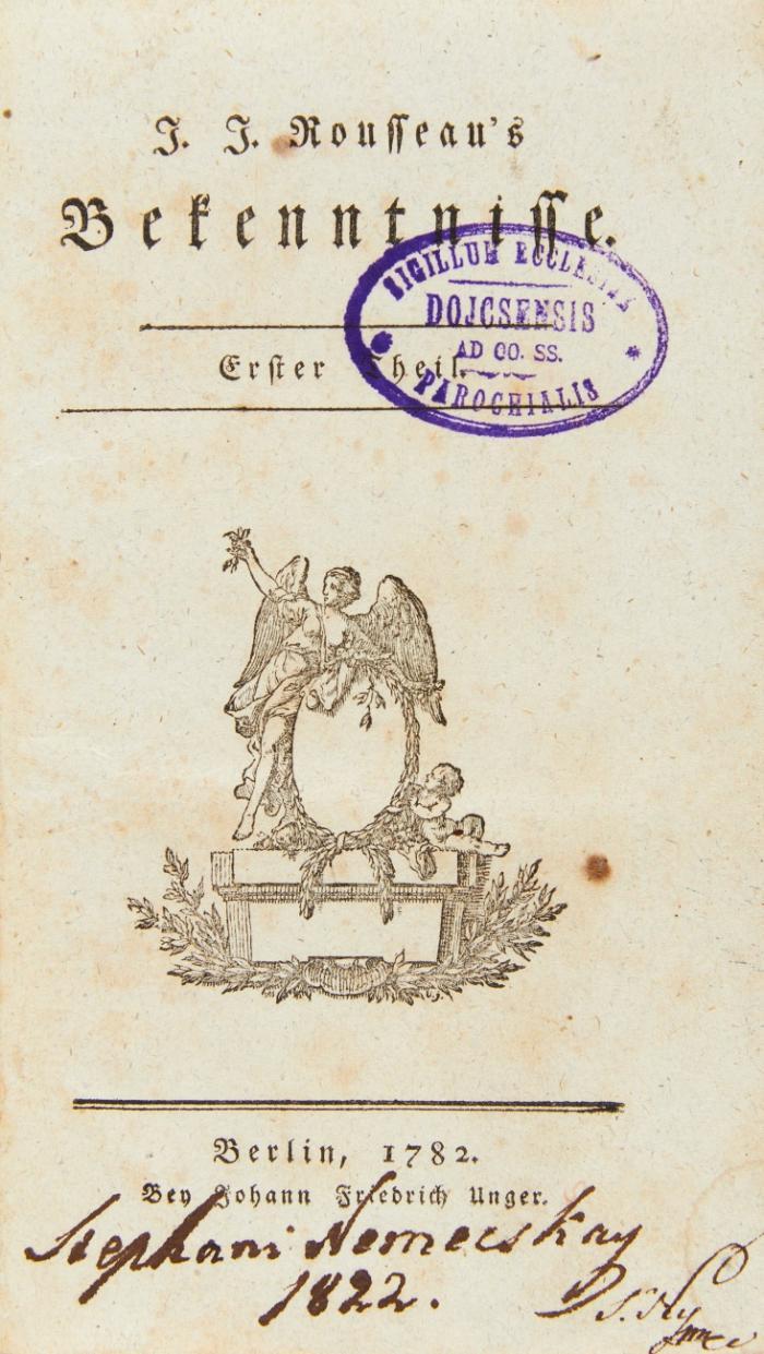 Bekenntnisse. Tle. 1-4 in 2 Bden.  Uebersetzt von [F. H. Unger und ] A. Freyherrn Knigge.