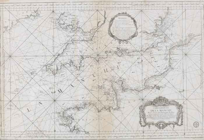 England / Frankreich. - Kanal. Carte Reduite de la Manche Pour servir aux Vaisseaux du Roy ..., Darstellung des Kanals mit den Küsten von England und Frankreich, von Ostende bis Lizard Point.