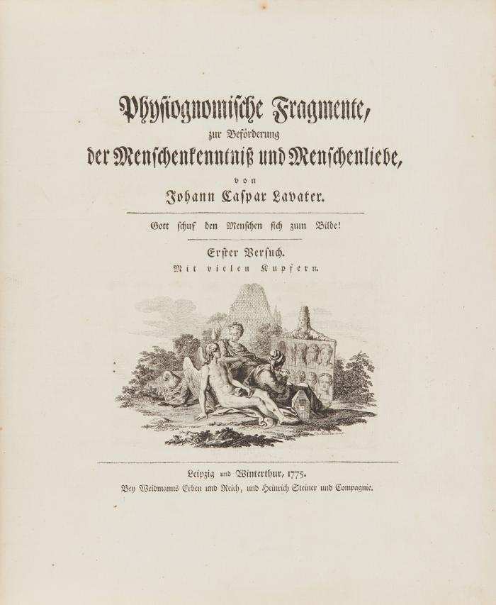 Physiognomische Fragmente, zur Beförderung der Menschenkenntniß und Menschenliebe. Erster (- Vierter) Versuch. 4 Bde.