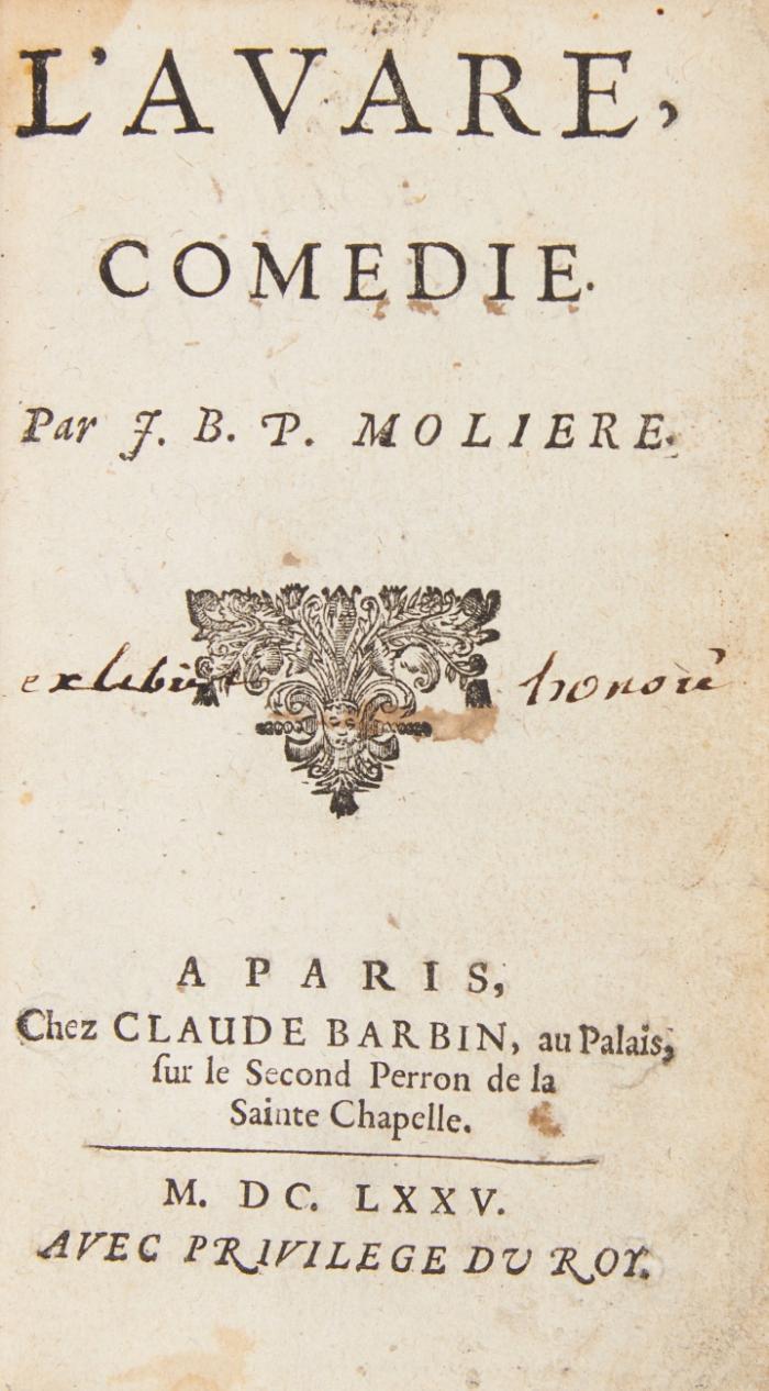 L'avare, comédie.