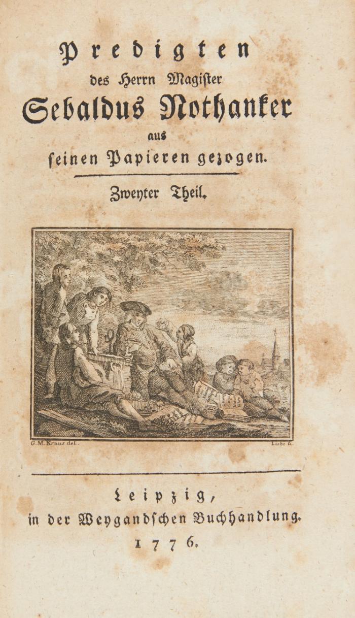 Predigten des Herrn Magister Sebaldus Nothanker aus seinen Papieren gezogen. 2 Tle in 1 Bd.