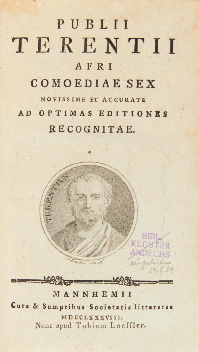 Comoediae sex. Novissime et accurate ad optimas editiones recognitae. 2 Bde.