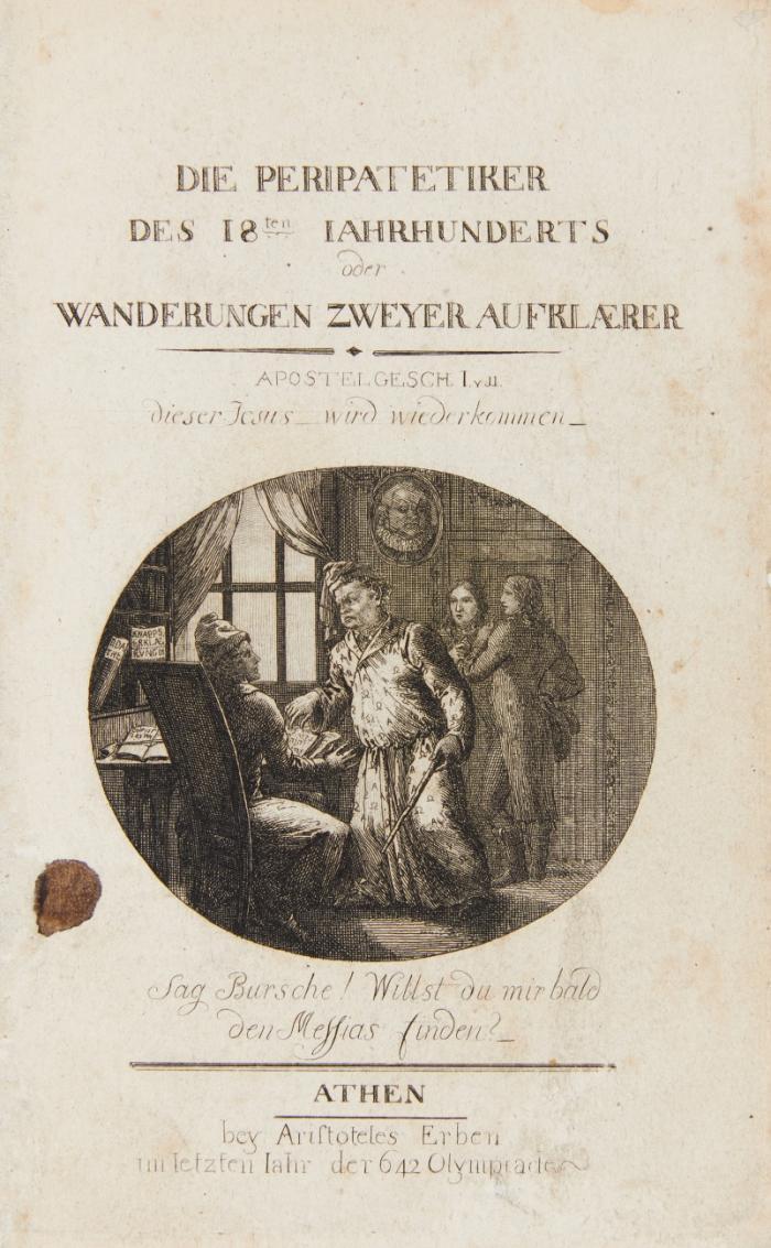 Die Peripatetiker des 18. Jahrhunderts oder Wanderungen zweyer Aufklaerer. 3 Bde.
