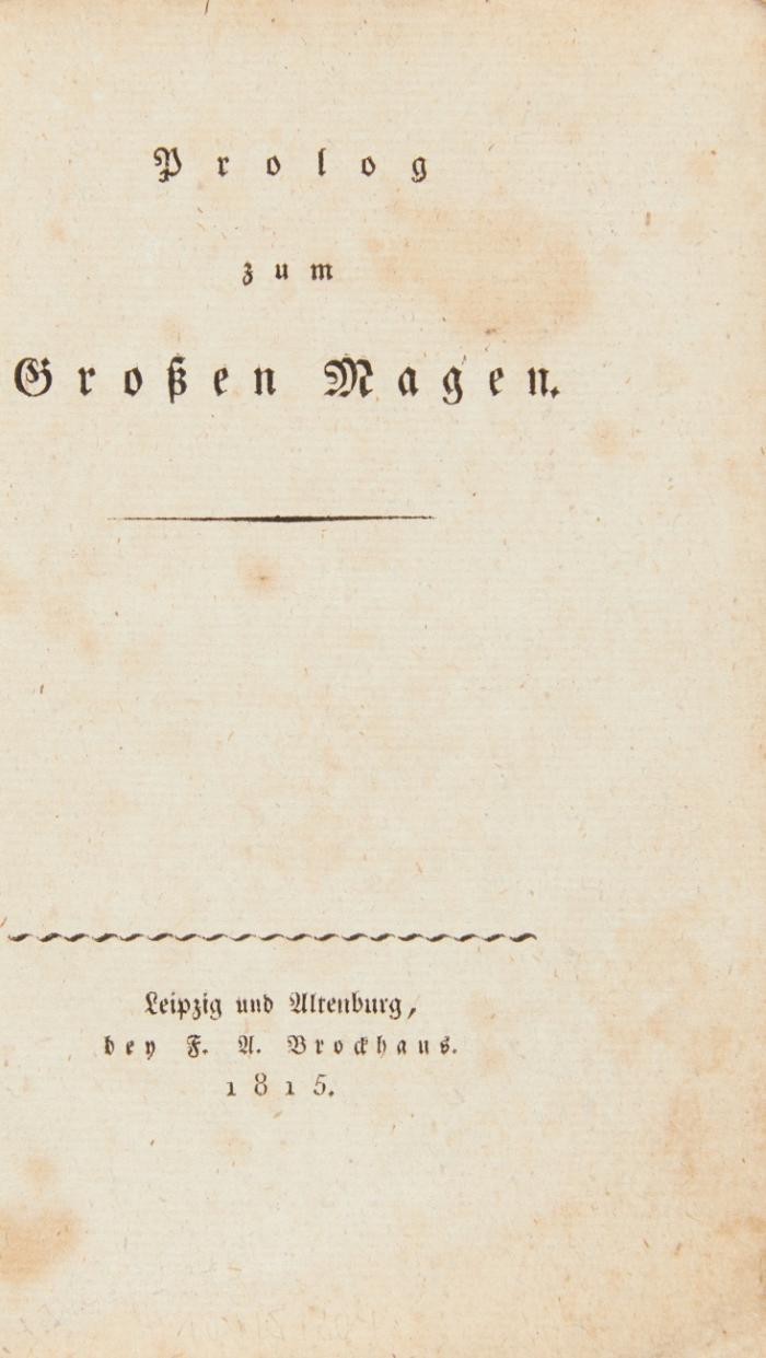Prolog zum großen Magen.