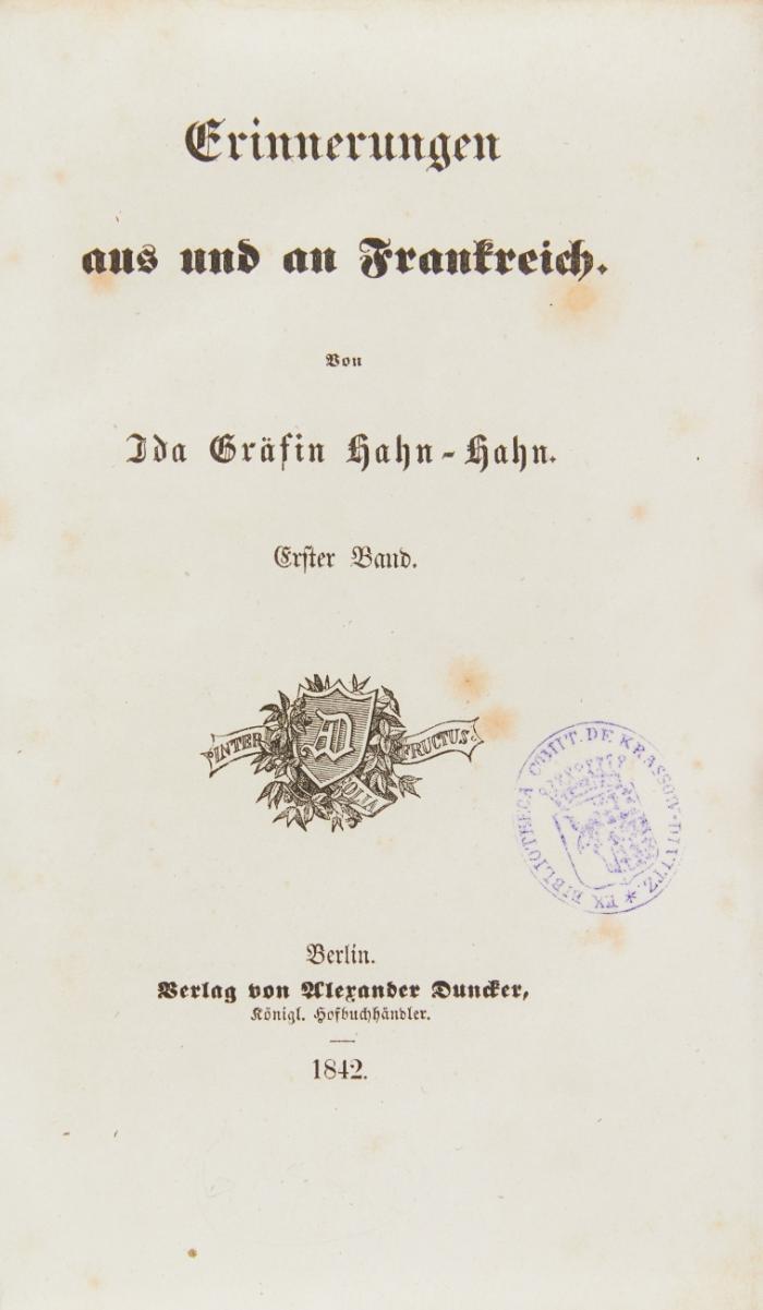 Erinnerungen aus und an Frankreich. 2 Bde.