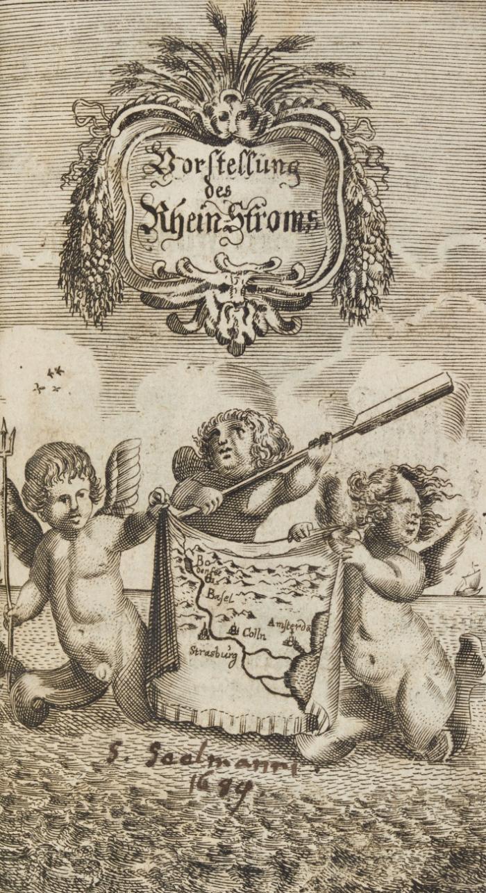 Rhenus fluminum princeps ... oder: Der vortreffliche grosse Wasser-Strom der Rhein/ mit denen nahmhafften/ in selbigen lauffenden Flüssen/ an- und umliegenden Städten/ Vestungen/ Bergen/ Seen/ Gewächsen/ Früchten/ und Raritäten/ etc. 3 Bde in 1.