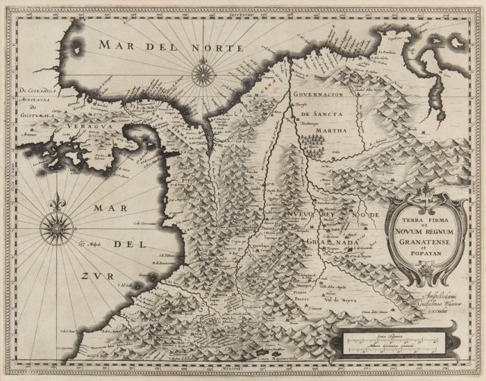 Südamerika / Kolumbien. Terra Firma et Novum Regnum Granatense et Popayan, Kolumbien mit Panama.