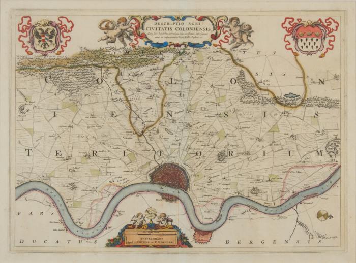 Köln. – Descriptio Agri Civitatis Coloniensis ... Die Kölner Schweid mit Stadt- und Reichswappen.