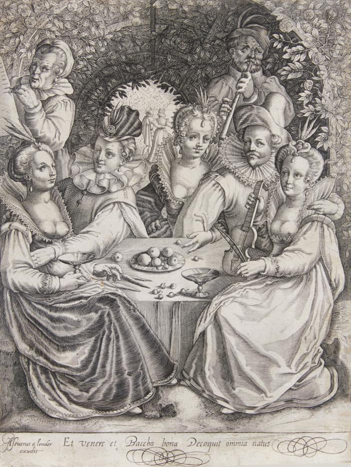 Der verlorene Sohn zecht im Wirtshaus.