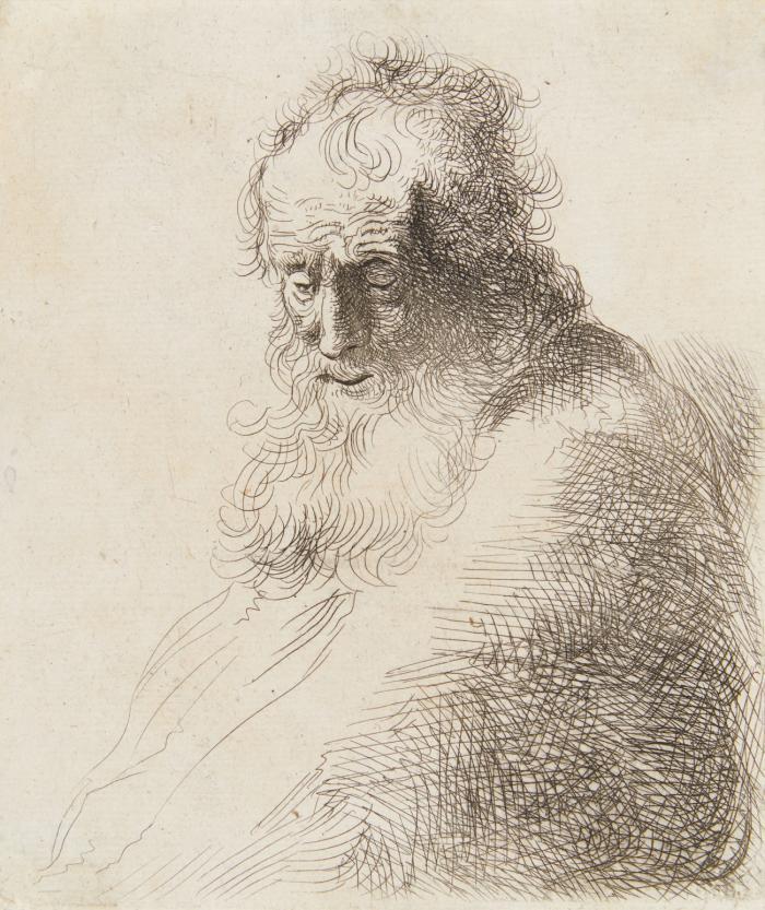 Portrait eines alten bärtigen Mannes.